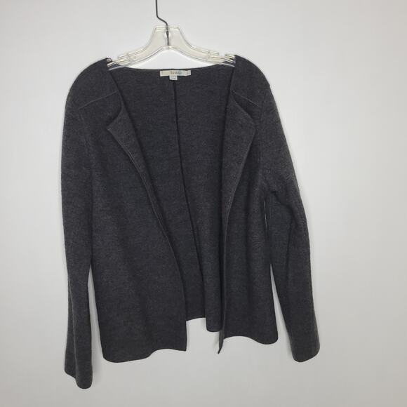 Boden Boiled Wool Open Front Jacket Cardigan Gray Unlined WU020 Women 14 - Picture 8 of 13